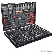 6165139 BOVIDIX 1/4", 1/2" Набор торцевых головок, ключей и аксессуаров метрический, 139 предметов в пластиковом кейсе