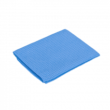 WAFFLE CLEANING TOWEL Полотенце для протирки оверлоченное 60*40 см, ГОЛУБОЕ, 310гр/м2 для сушки авто
