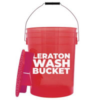 Прозрачное ведро для мойки автомобилей с сепаратором (красное) 20л CARWASH LERATON DETAILING BUCKET WBR