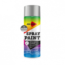 Краска-спрей серебряная AIM-ONE 450 мл (аэрозоль).Spray paint  silver 450ML SP-S36