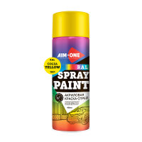 Акриловая Краска-спрей RAL-1021, рапсово-желтый, AIM-ONE 450 мл. Acryl Spray paint colza yellow