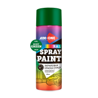 Акриловая Краска-спрей RAL-6029, мятно-зеленый, AIM-ONE 450мл. Acryl Spray paint man green