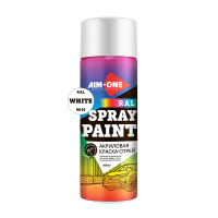 Акриловая Краска-спрей RAL-9010, белый, AIM-ONE 450 мл. Acryl Spray paint white