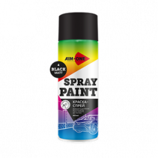 Краска-спрей черная матовая AIM-ONE 450 мл (аэрозоль).Spray paint  black matt 450ML SP-MB4