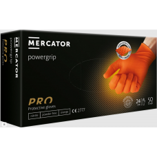 Перчатки нитриловые POWERGRIP (размер "XL") оранжевые 50шт/упак