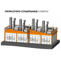 Окрасочно-сушильная камера WDK-210 (Расположение блоков ПВУ и вентиляции на крыше, приямок)
